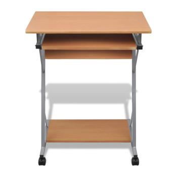 Computertisch Computerwagen PC Tisch Bürotisch Laptop auf Rollen braun