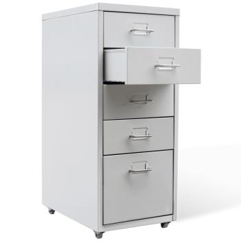 Registerschrank mit 5 Schubladen Grau 68,5 cm Stahl