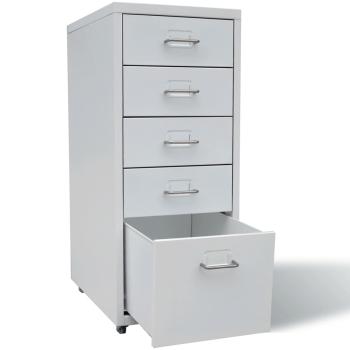Registerschrank mit 5 Schubladen Grau 68,5 cm Stahl