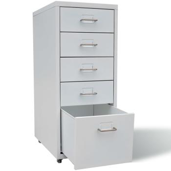Registerschrank mit 5 Schubladen Grau 68,5 cm Stahl