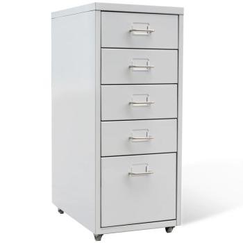 Registerschrank mit 5 Schubladen Grau 68,5 cm Stahl