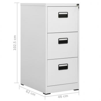 Aktenschrank Hellgrau 46x62x102,5 cm Stahl