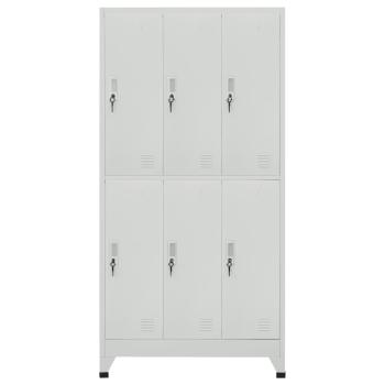 Schließfachschrank mit 6 Fächern Stahl 90x45x180 cm Grau 