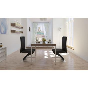 ARDEBO.de - Esszimmerstühle 2 Stk. Schwarz Kunstleder 