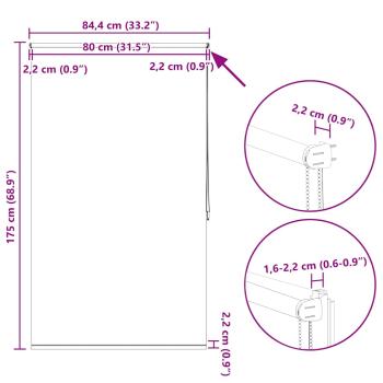 Verdunkelungsrollo Verdunklungsrollo 80 x 175 cm weiß