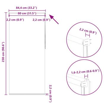 Verdunkelungsrollo 84,4 x 230 cm, Stoffbreite 80 cm, Weiß