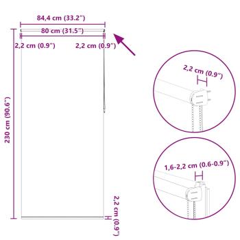 Verdunkelungsrollo 80 x 230 cm grau