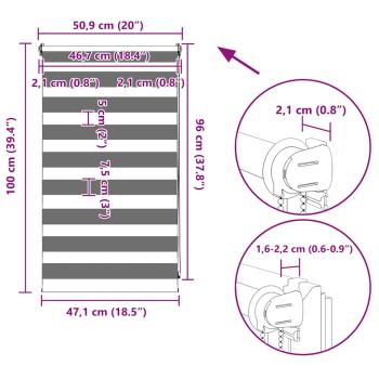 Doppelrollo 50 x 100 cm grau