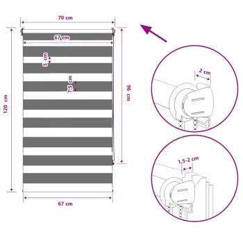 Doppelrollo 70 x 120 cm