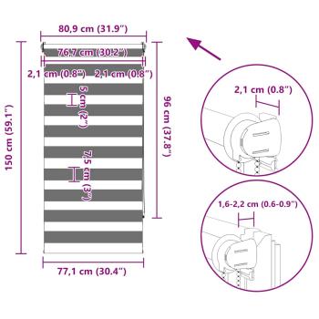 Doppelrollo Seitenzug Duo 80 x 150 cm coffee