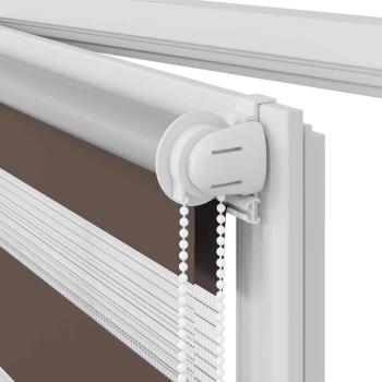 Zebra-Rollo 80,9 x 150 cm, Stoffbreite 76,7 cm, Kaffeebraun