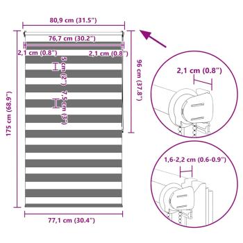 Doppelrollo Seitenzug Duo Rollo  80 x 175 cm grau
