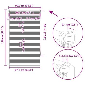 Doppelrollo 90 x 150 cm