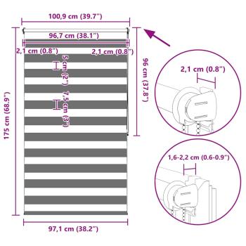 Doppelrollo Seitenzug Duo Rollo 100 x 175 cm schwarz