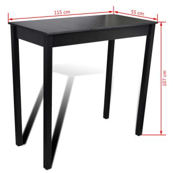 Bartisch MDF Schwarz 115×55×107 cm 