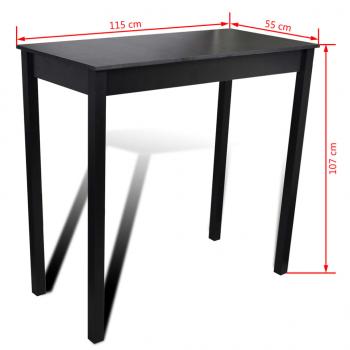 Bartisch MDF Schwarz 115×55×107 cm 