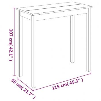 Bartisch MDF Schwarz 115×55×107 cm