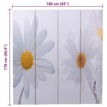 Raumteiler klappbar 160 x 170 cm Blume