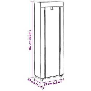 Schuhschrank Schuhregal 8 Schicht 57 x29 x162 cm Braun