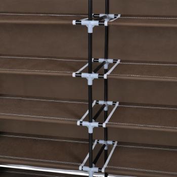 Stoff Schuhschrank mit Abdeckung 115 x 28 x 110 cm Braun 