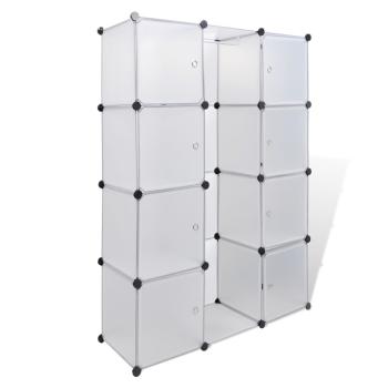 Modularer Schrank mit 9 Fächern 37x115x150 cm Weiß 
