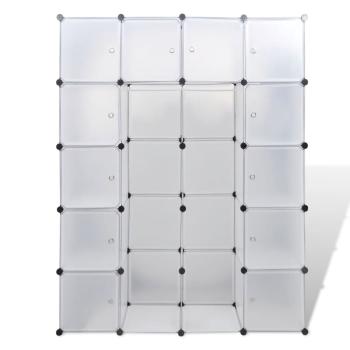 Modularer Schrank mit 14 Fächern Weiß 37x146x180,5 cm