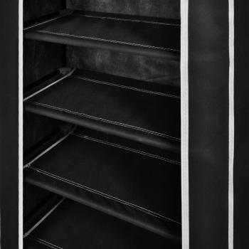 Schuhschrank Schuhregal Schuhablage 5 Schicht 58 x 28 x 106 cm Schwarz