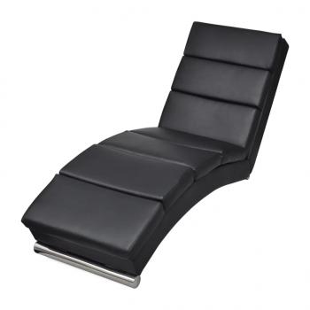 ARDEBO.de - Chaiselongue Schwarz Kunstleder