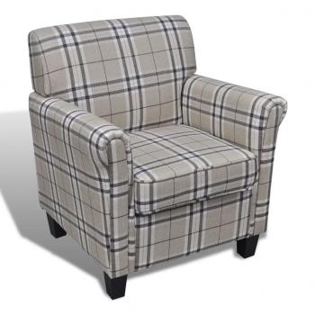 Sessel mit Sitzpolster Cremefarben Stoff