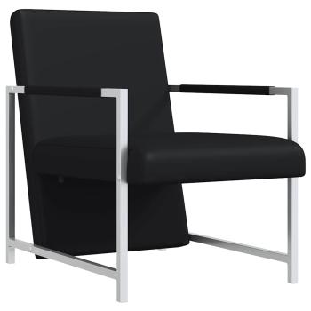 Sessel mit Verchromten Beinen Schwarz Kunstleder