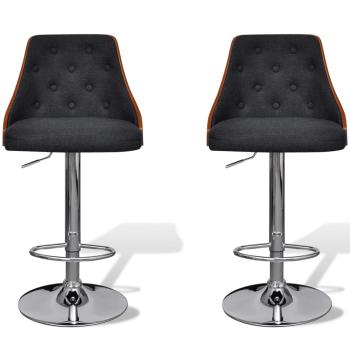 Barhocker 2 Stk. Bugholz und Stoff 