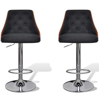Barhocker 2 Stk. Bugholz und Stoff 