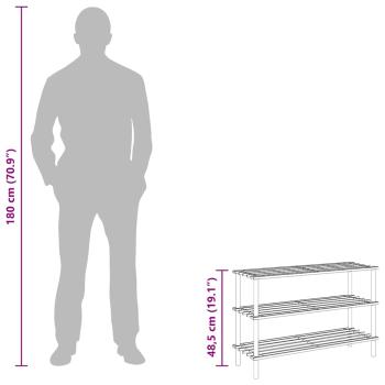 Schuhregale mit 3 Böden 2 Stk. Massivholz Tanne