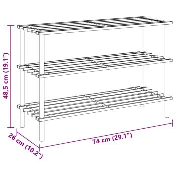 Schuhregale mit 3 Böden 2 Stk. Massivholz Tanne