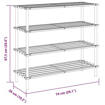 Schuhregale mit 4 Böden 2 Stk. Massivholz Tanne