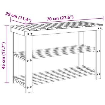 2-in-1 Schuhregal mit Sitzfläche Massivholz Tanne