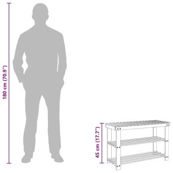 2-in-1 Schuhregal mit Sitzfläche Massivholz Tanne
