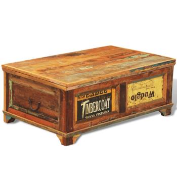 Couchtisch mit Stauraum Vintage Altholz 