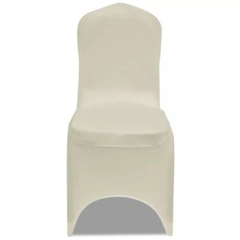 6 x Stuhlhusse Stretchhusse cremefarben