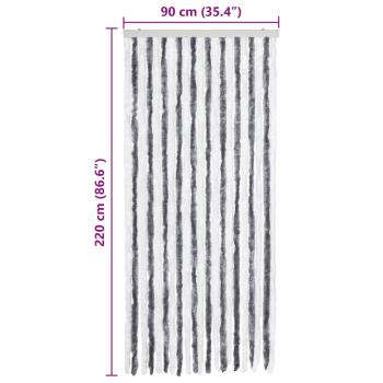 Insektenschutz-Vorhang Grau und Weiß 90x220 cm Chenille