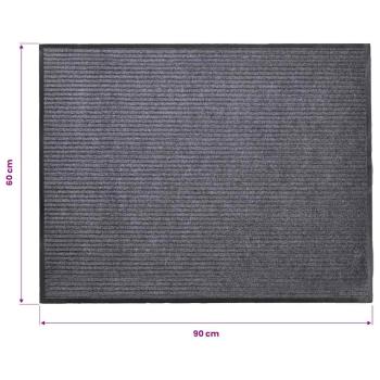 Graue PVC Türmatte 90 x 60 cm