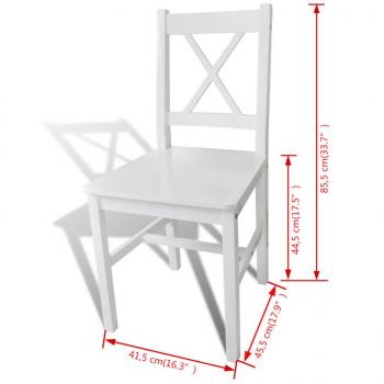 Esszimmerstühle 2 Stk. Weiß Kiefernholz