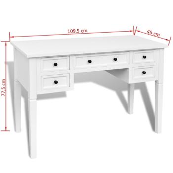 Weißer Schreibtisch mit 5 Schubladen