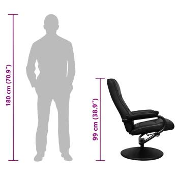 TV-Sessel mit Fußhocker Schwarz Kunstleder