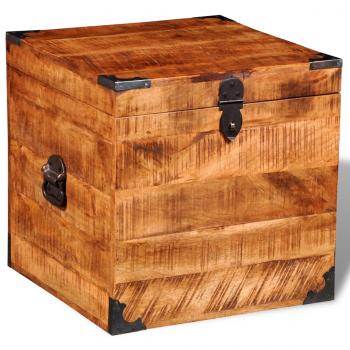 Aufbewahrungstruhe Quadratisch Raues Mangoholz 