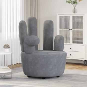 Stuhl in Handform Grau Samt
