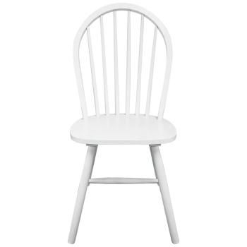 Esszimmerstühle 4 Stk. Weiß Massivholz Gummibaum