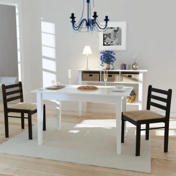 Esszimmerstühle 2 Stk. Braun Massivholz Gummibaum und Samt