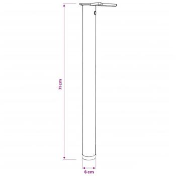4x höhenverstellbares Tischbein Nickel gebürstet 710 mm