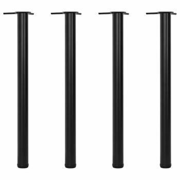 4 höhenverstellbare Tischbeine Schwarz 870 mm
